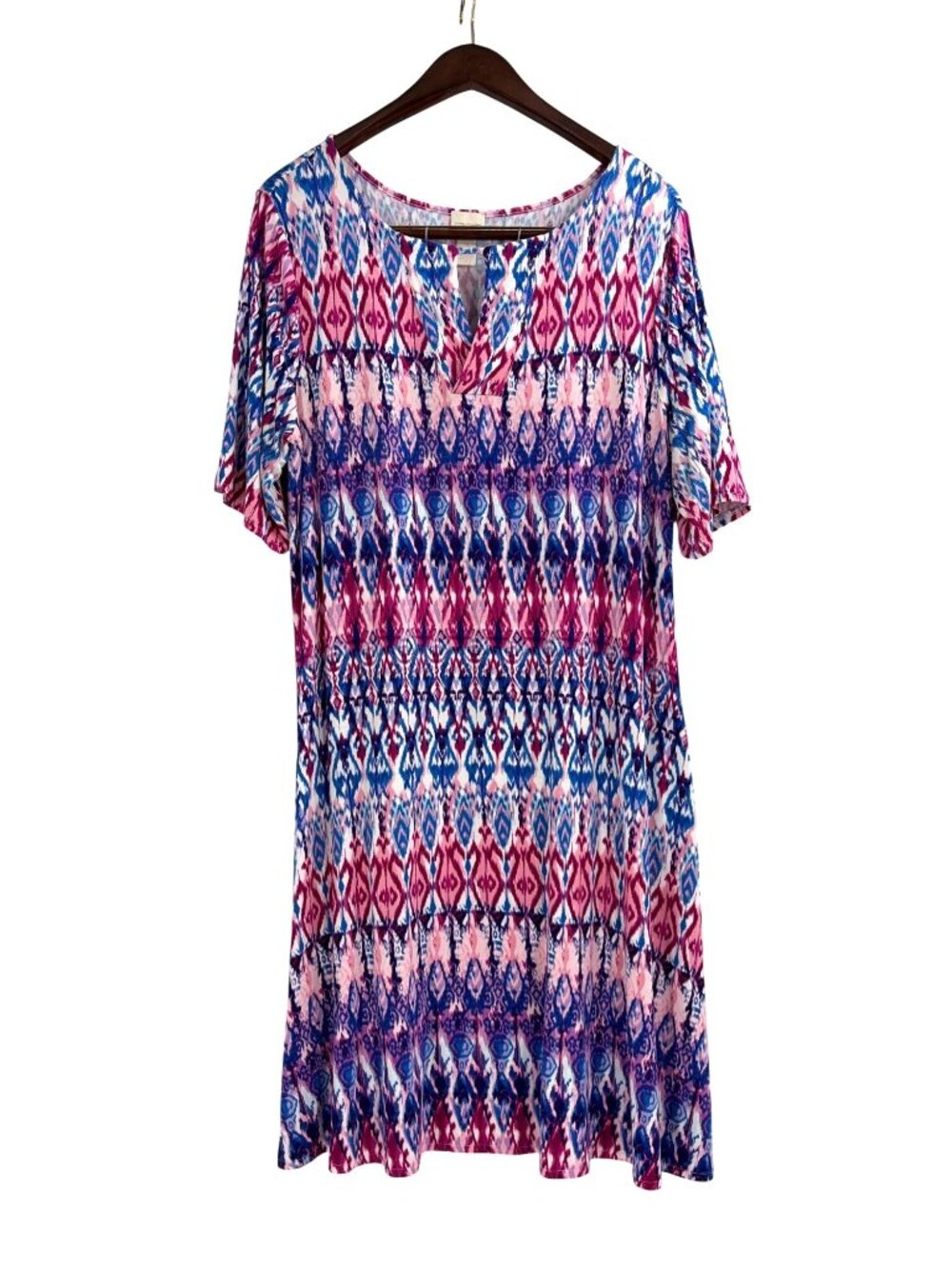 Chico's 2 US Size 12 Dress Short Multicolor Geometric Casual Lightweight Boho